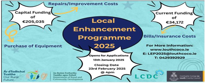 Poster highlighting Local Enhancement Programme 2025 funding opportunities