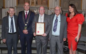 Mayor James Byrne Cllr. Joanna Byrne and Tullyallen Mens Shed thumbnail