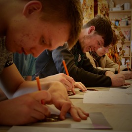 students-working-on-the-stencils students-working-on-the-stencils